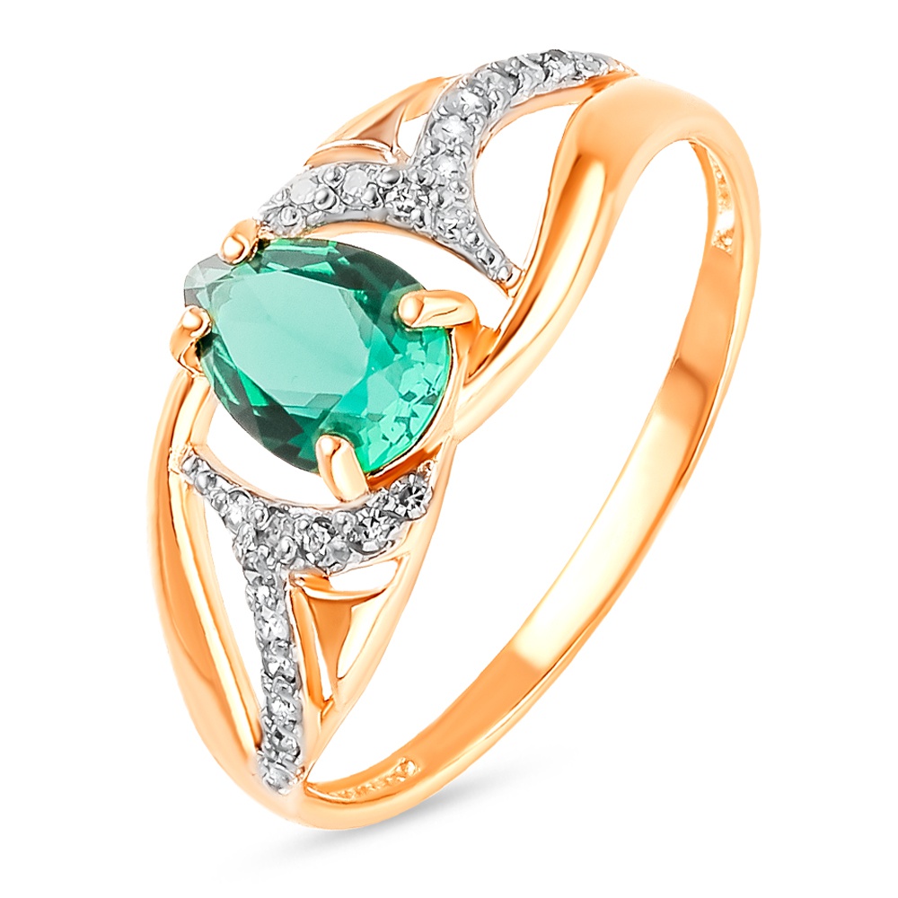 Кольцо женское из красного золота с изумрудом, бриллиантом 585Gold 101014093, р, 101014093 
Кольцо женское из красного золота с изумрудом, бриллиантом 585Gold 101014093, р, 101014093