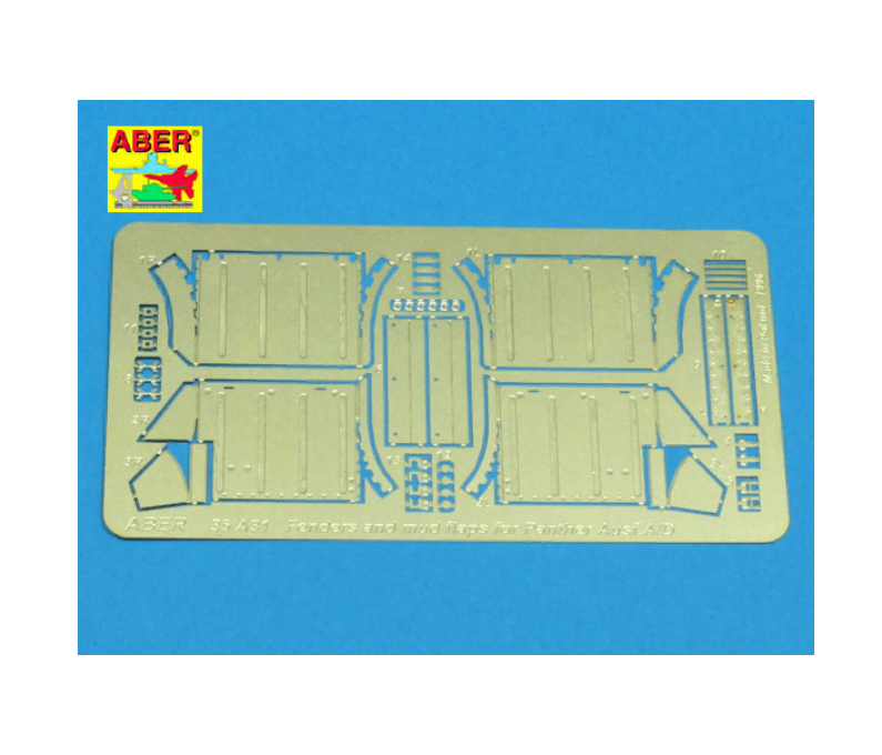 35 A031 Aber 1/35 Фототравление для Partner Ausf. A/D Передние крылья и брызговики, Однотонный 
35 A031 Aber 1/35 Фототравление для Partner Ausf. A/D Передние крылья и брызговики, Однотонный