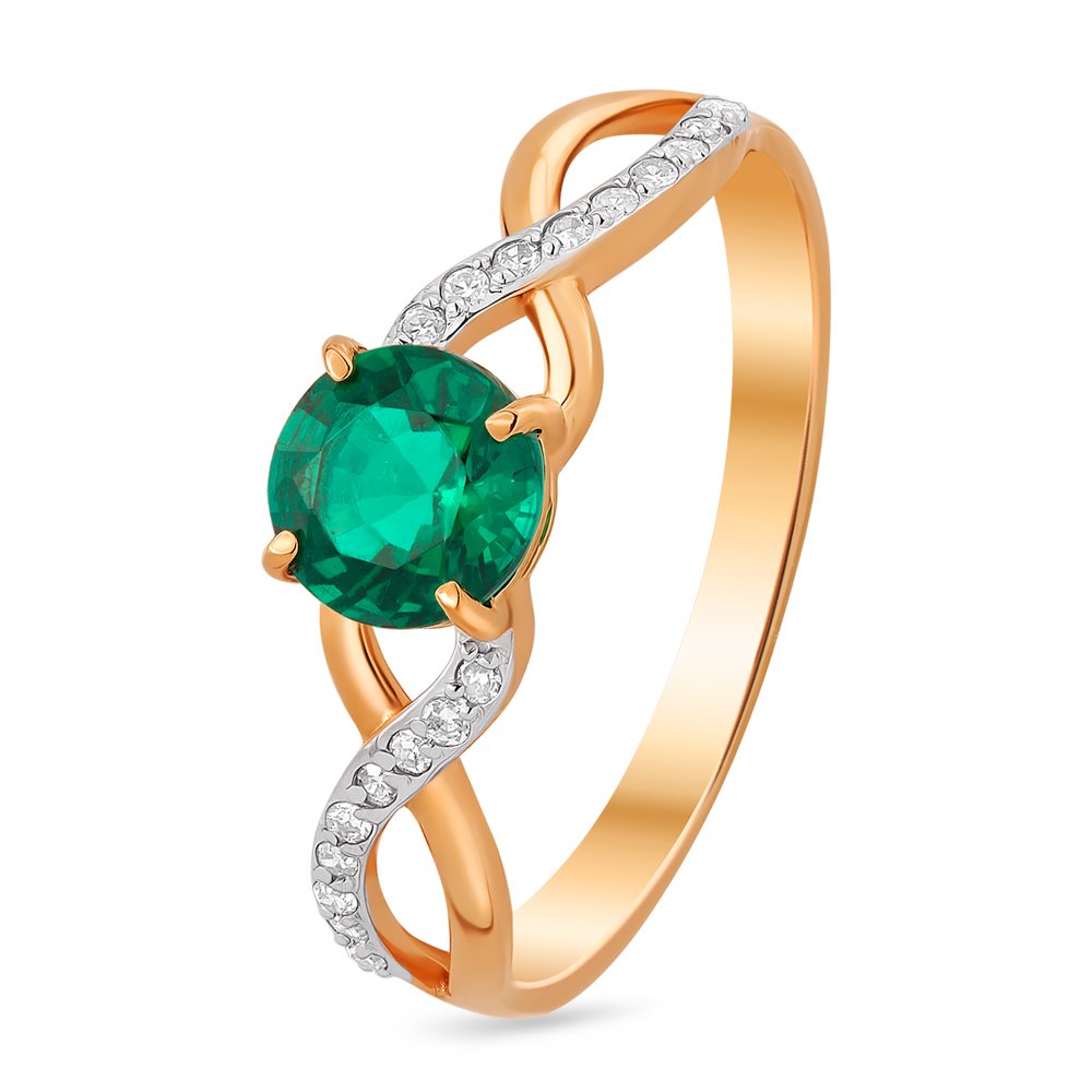 Кольцо женское из красного золота с изумрудом, бриллиантом 585Gold 101010946, р, 101010946 
Кольцо женское из красного золота с изумрудом, бриллиантом 585Gold 101010946, р, 101010946