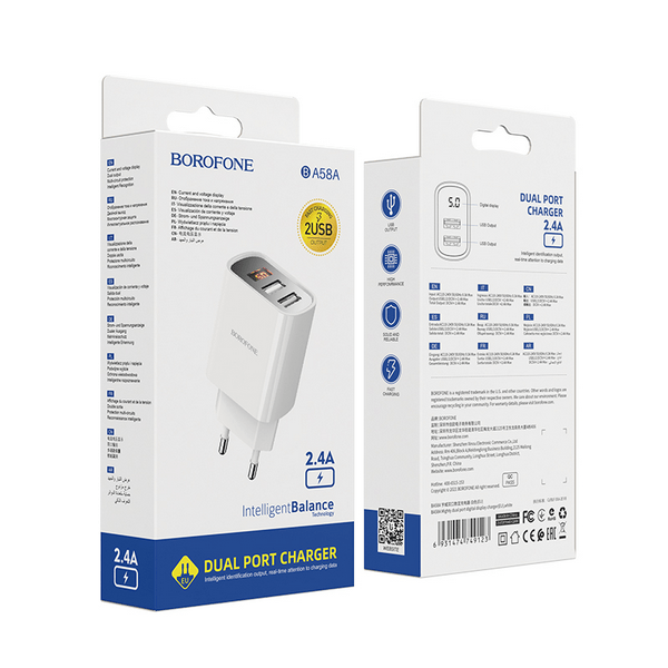 Переходник на 2 USB 2.4 A Borofone BA58A белый, Переходник СЗУ на 2 USB 2.4 A Borofone BA58A белый
Переходник на 2 USB 2.4 A Borofone BA58A белый, Переходник СЗУ на 2 USB 2.4 A Borofone BA58A белый