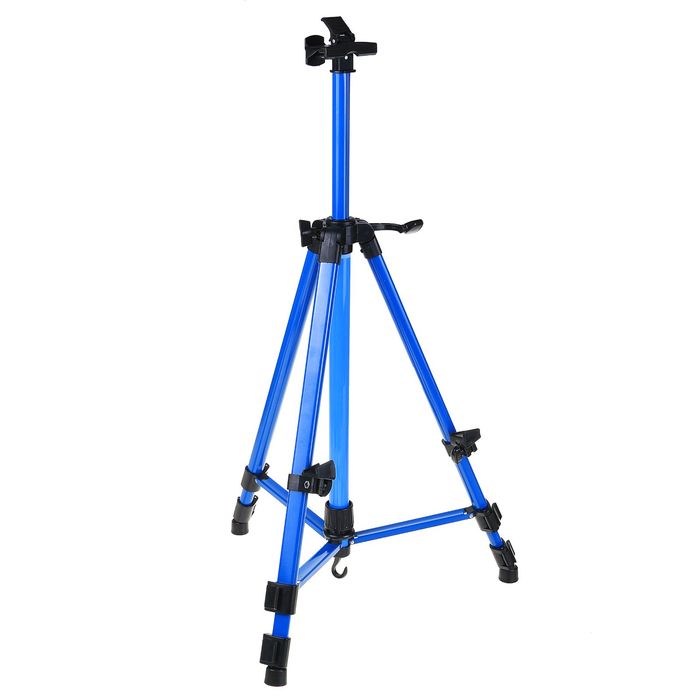 фото Мольберт телескопический, тренога, металлический, синий, размер 51-153 см calligrata