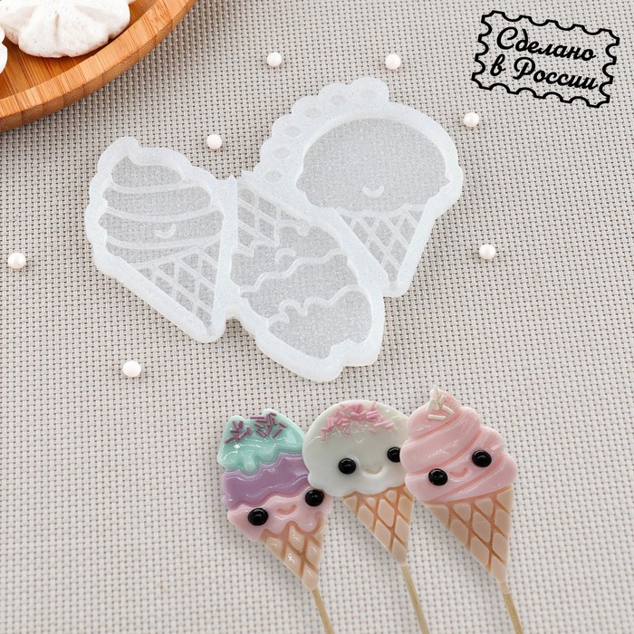 Силиконовый молд для леденцов и шоколада Мороженое микс, 7,5x4, 7,5x5 см, цвет прозрачный, Белый
Силиконовый молд для леденцов и шоколада Мороженое микс, 7,5x4, 7,5x5 см, цвет прозрачный, Белый