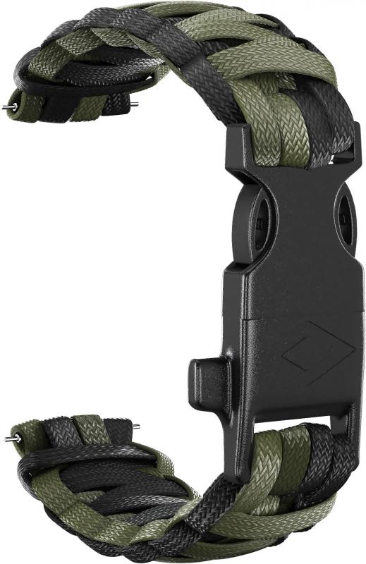 Ремешок из паракорда GSMIN Crust 20 для Ticwatch 2 / E (Темно-зеленый), Crust 20 для Ticwatch 2 / E 
Ремешок из паракорда GSMIN Crust 20 для Ticwatch 2 / E (Темно-зеленый), Crust 20 для Ticwatch 2 / E