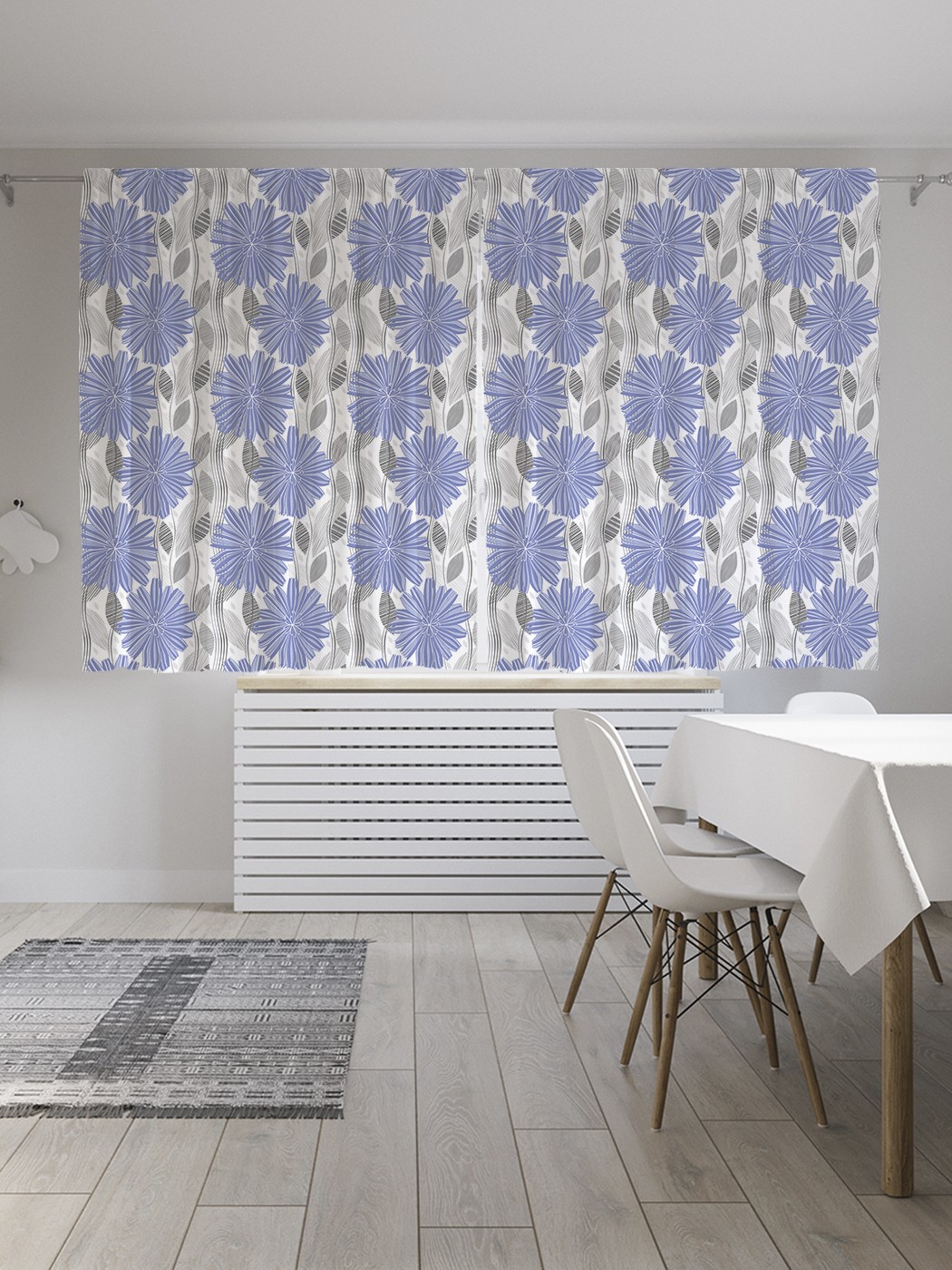 фото Шторы joyarty с фотопечатью "цветущий цикорий" из сатена, 290х180 см