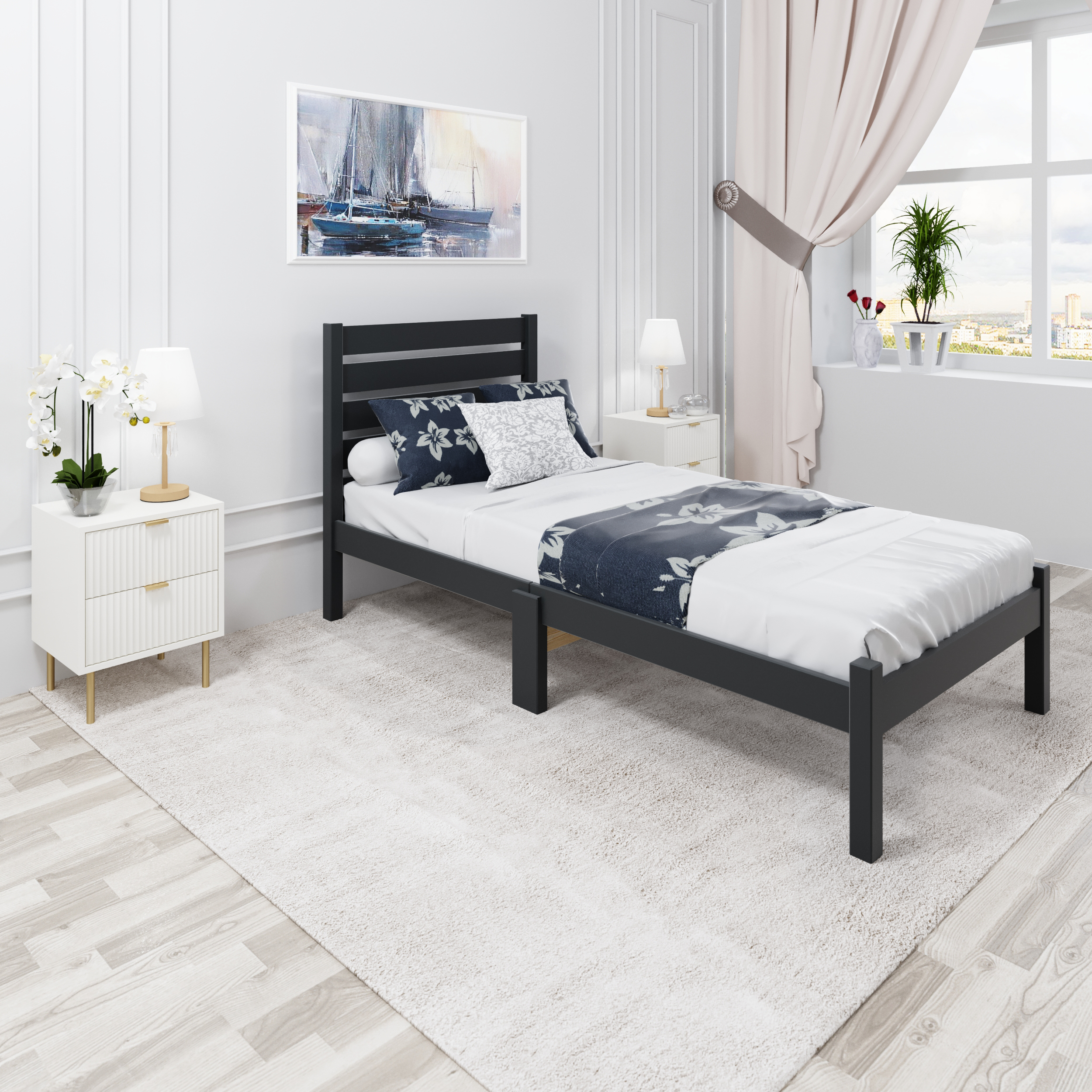 Кровать Solarius Компакт Классика 90х190, антрацит, Черный, Классика Компакт высокая спинка 90х190
Кровать Solarius Компакт Классика 90х190, антрацит, Черный, Классика Компакт высокая спинка 90х190