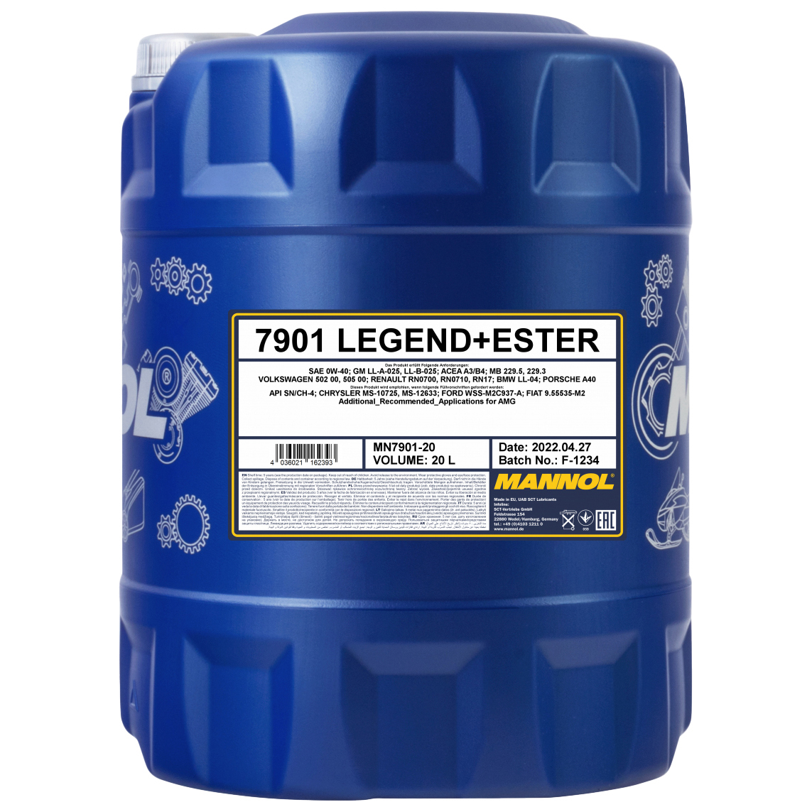 7901-20 Mannol Legend Ester 0w40 20 Л. Синтетическое Моторное Масло 0w-40 Mb 229.3/229.5;
7901-20 Mannol Legend Ester 0w40 20 Л. Синтетическое Моторное Масло 0w-40 Mb 229.3/229.5;