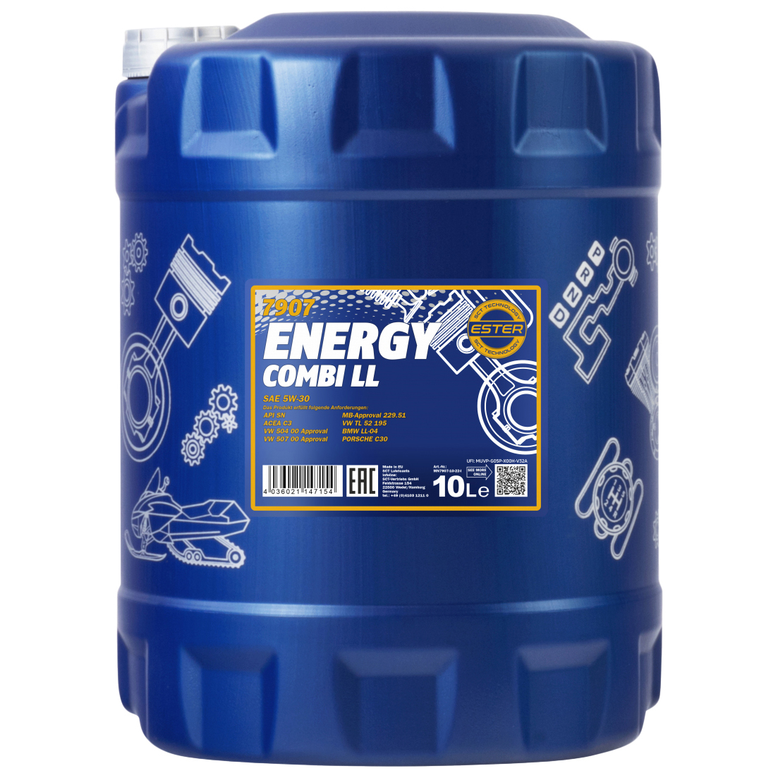 7907-10 Mannol Energy Combi Ll 5w30 Синтетическое Моторное Масло 5w30 Sm/Cf 10л. Mb-Approv
7907-10 Mannol Energy Combi Ll 5w30 Синтетическое Моторное Масло 5w30 Sm/Cf 10л. Mb-Approv