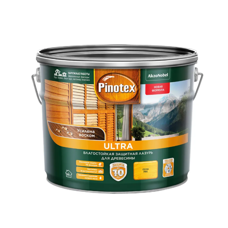 Пропитка декоративная для защиты древесины Pinotex Ultra AWB полуглянцевая сосна 9 л., Ultra AWB
Пропитка декоративная для защиты древесины Pinotex Ultra AWB полуглянцевая сосна 9 л., Ultra AWB