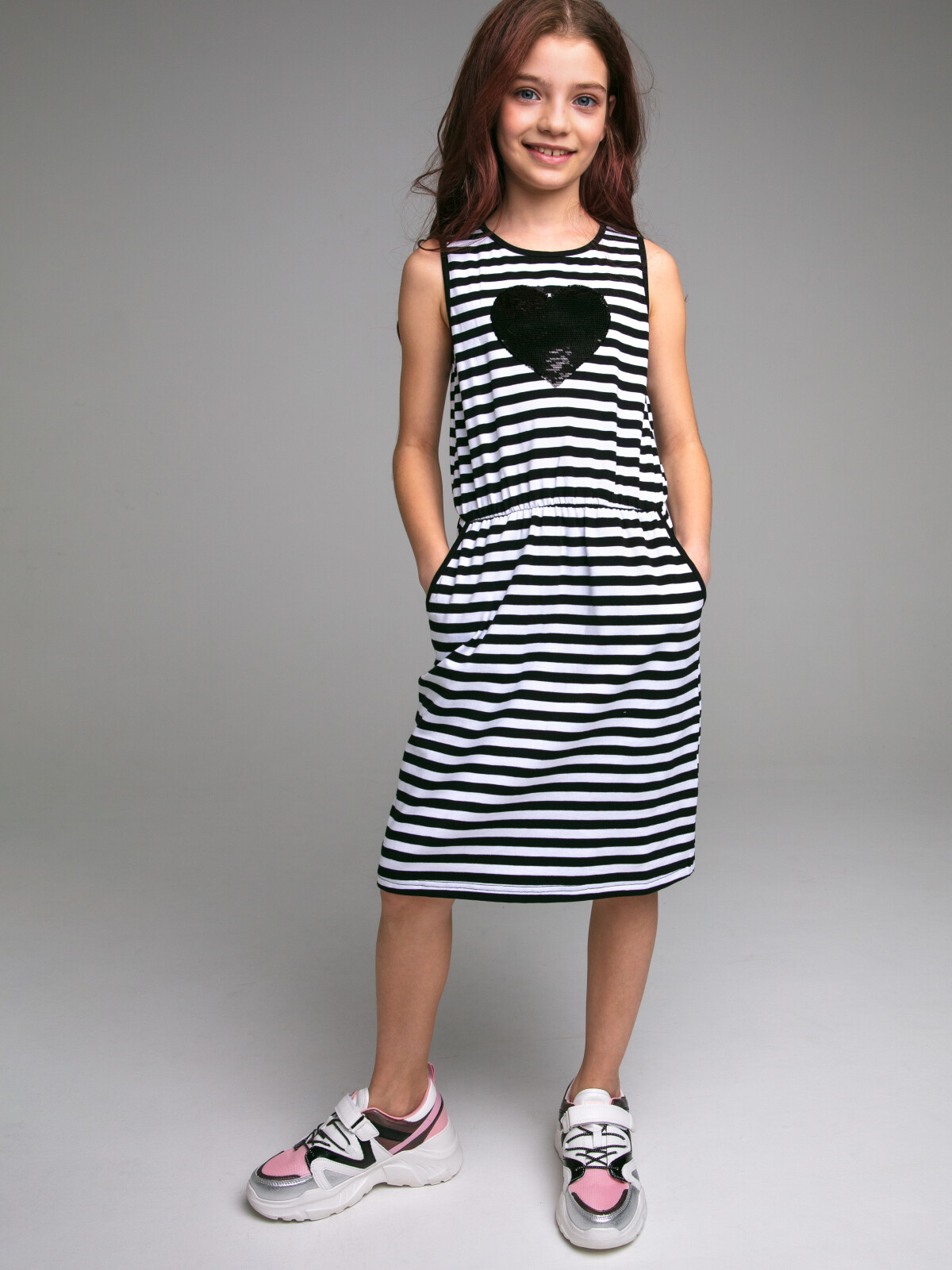 Платье детское PlayToday 12321460, цвет белый, черный, размер 170, 12321460 
Платье детское PlayToday 12321460, цвет белый, черный, размер 170, 12321460