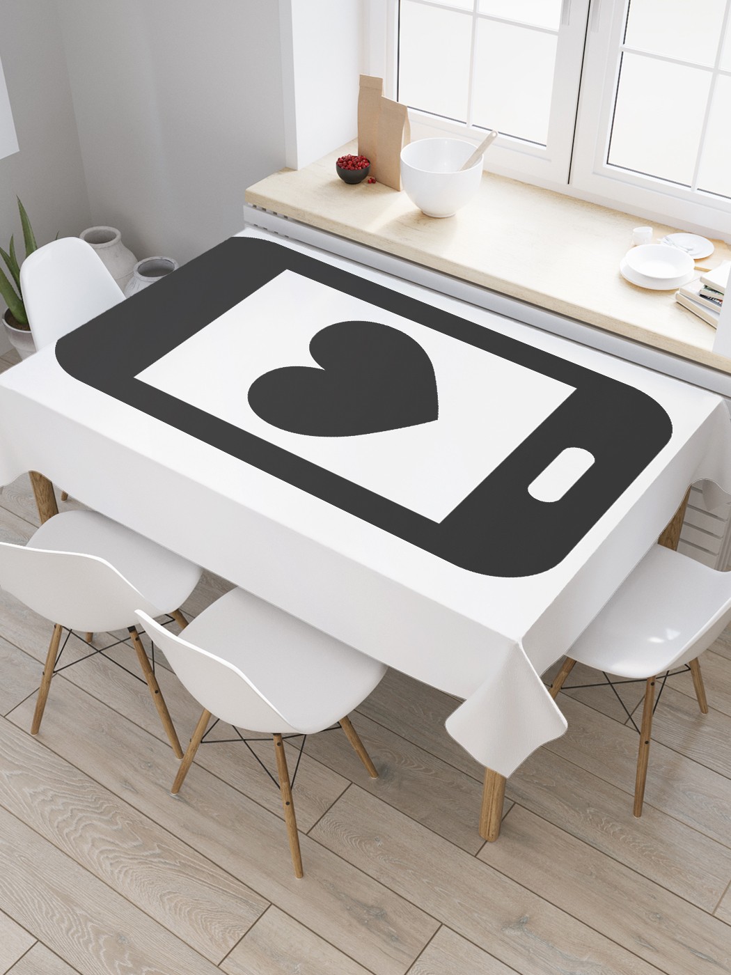 Скатерть прямоугольная JoyArty "Сердце в телефоне" из оксфорда, 120x145 см, Белый, Сердце в телефоне
Скатерть прямоугольная JoyArty "Сердце в телефоне" из оксфорда, 120x145 см, Белый, Сердце в телефоне