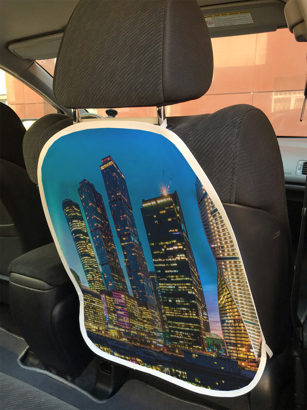фото Накидка на спинку сиденья joyarty городские небоскребы, 45х62