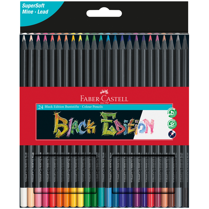 Карандаши 24цв Faber-Castell Black Edition трехгран., черн. дерево, к/к 116424, Разноцветные
Карандаши 24цв Faber-Castell Black Edition трехгран., черн. дерево, к/к 116424, Разноцветные