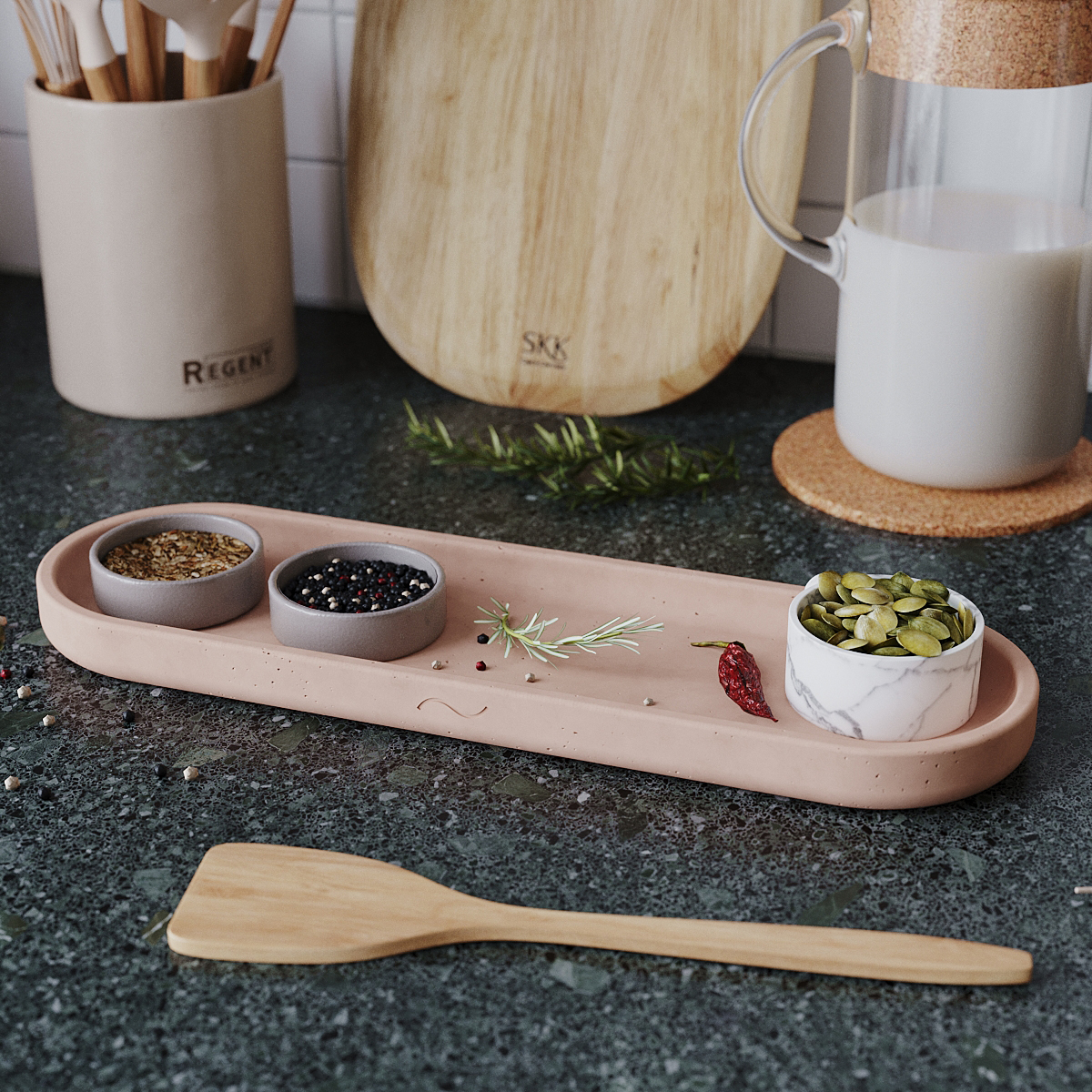 Поднос декоративный кухонный MUSKO HOME Ben M, 36x11 см, бетон, розовый матовый, Ben M
Поднос декоративный кухонный MUSKO HOME Ben M, 36x11 см, бетон, розовый матовый, Ben M