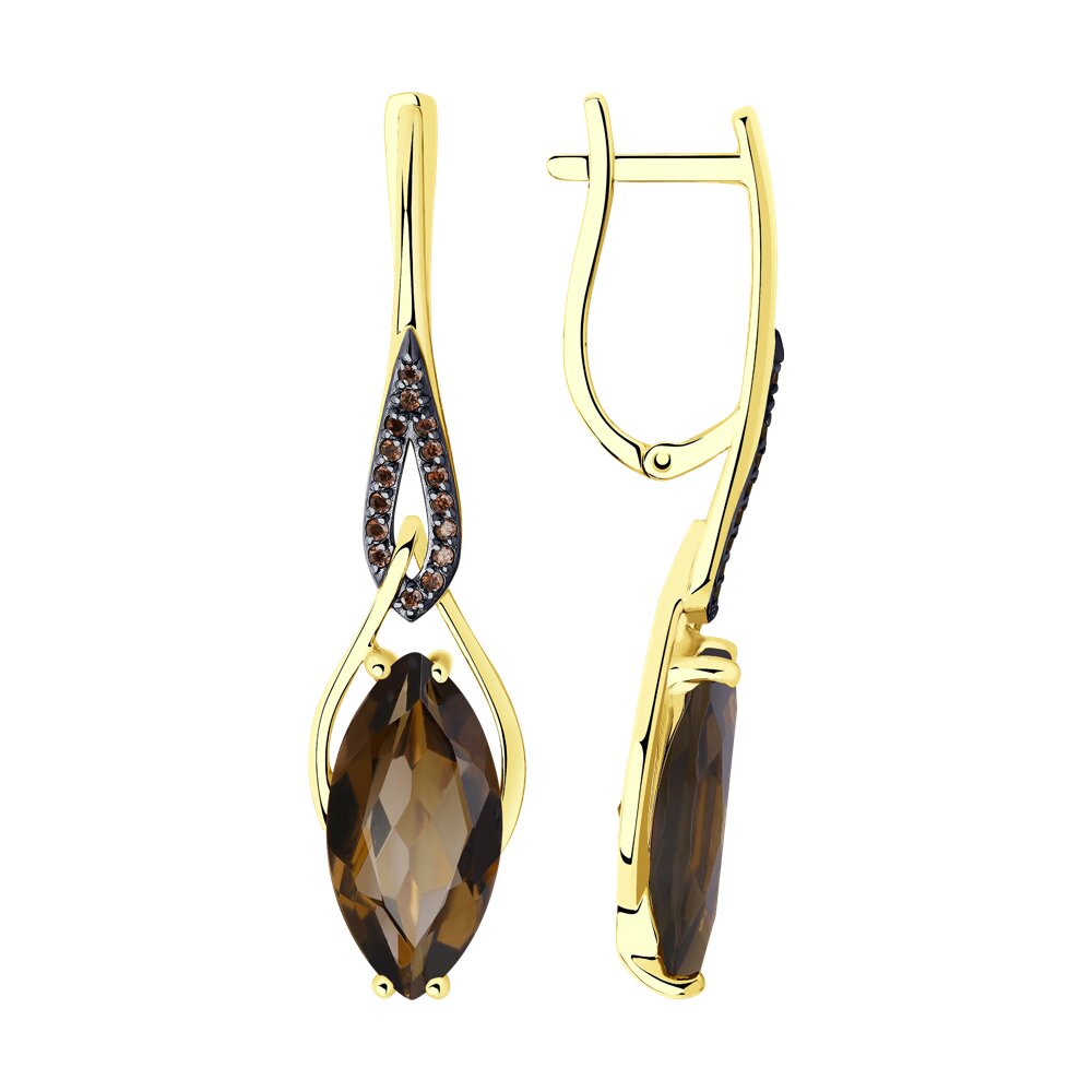 Серьги подвески из желтого золота Diamant 53-320-00829-2, фианит/раухтопаз, 53-320-00829-2
Серьги подвески из желтого золота Diamant 53-320-00829-2, фианит/раухтопаз, 53-320-00829-2