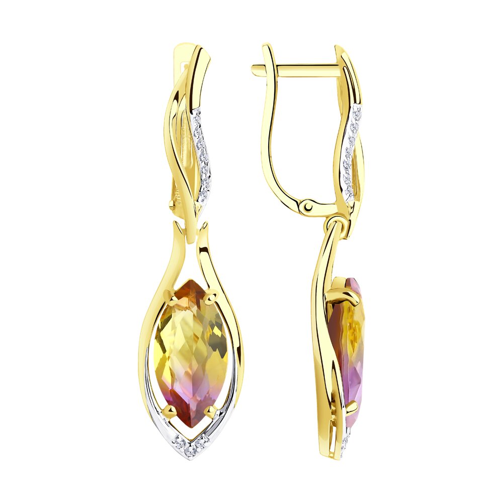 Серьги подвески из желтого золота Diamant 53-321-00890-2, ситалл искусственный/фианит, 53-321-00890-2
Серьги подвески из желтого золота Diamant 53-321-00890-2, ситалл искусственный/фианит, 53-321-00890-2