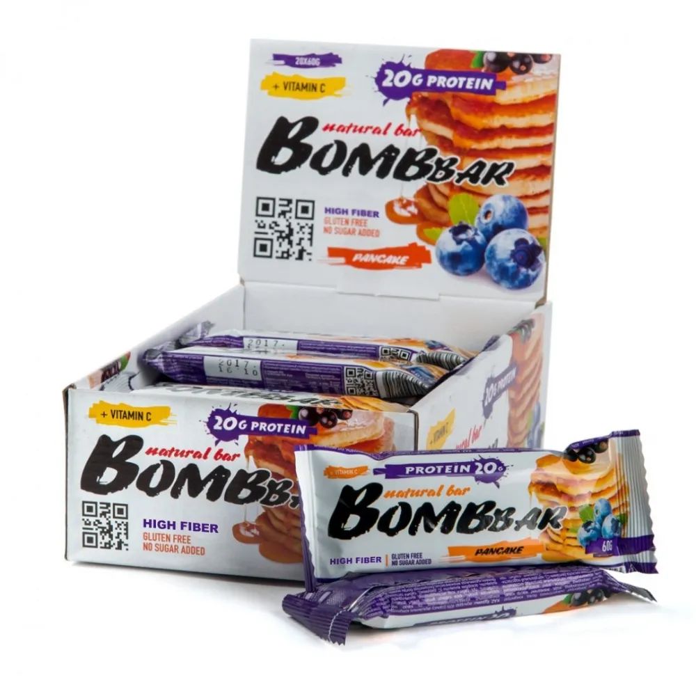 Протеиновые батончики Bombbar без сахара, набор 40x60г (смородиново-черничный панкейк)
Протеиновые батончики Bombbar без сахара, набор 40x60г (смородиново-черничный панкейк)