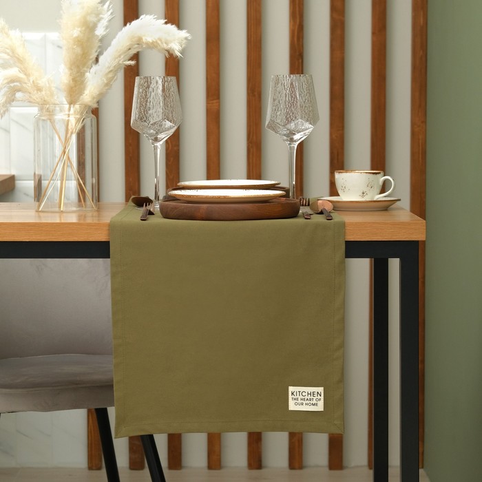 Дорожка на стол Этель Kitchen 40х150 см, цв. зелёный, 100% хл, саржа 220 г/м2, Зеленый, Kitchen
Дорожка на стол Этель Kitchen 40х150 см, цв. зелёный, 100% хл, саржа 220 г/м2, Зеленый, Kitchen
