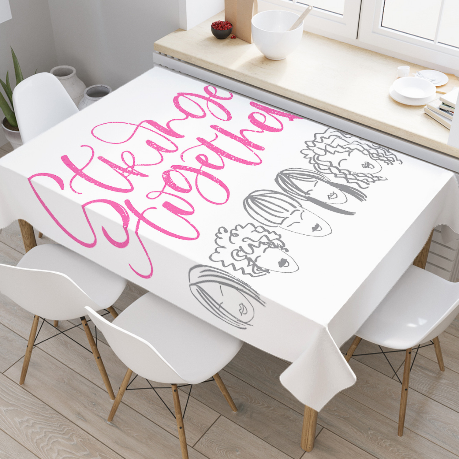 Скатерть прямоугольная на кухонный стол JoyArty "Вместе сильнее" из оксфорда, 180x145 см, Белый, Вместе сильнее
Скатерть прямоугольная на кухонный стол JoyArty "Вместе сильнее" из оксфорда, 180x145 см, Белый, Вместе сильнее