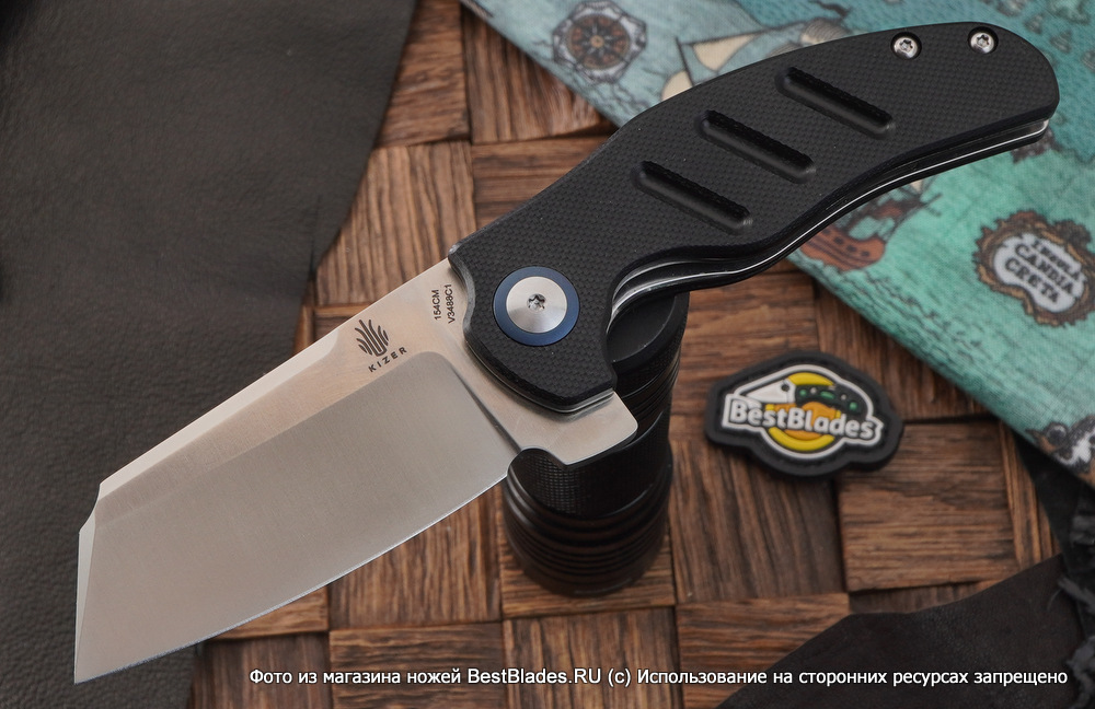 фото Складной нож kizer knives c01c сталь 154cm, черная g-10