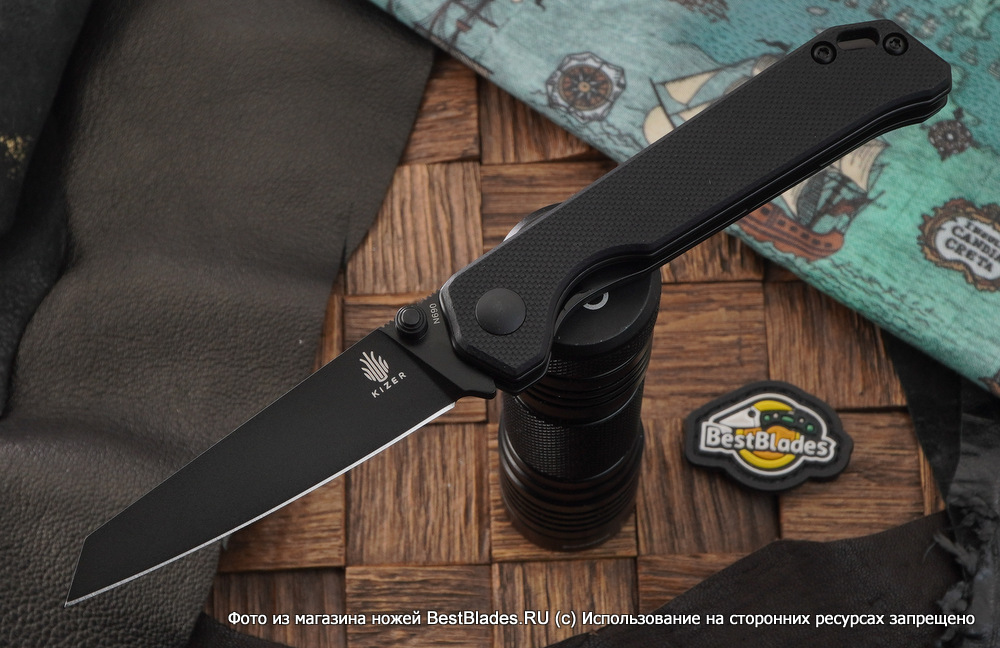 фото Складной нож kizer knives begleiter mini сталь n690, черная g-10