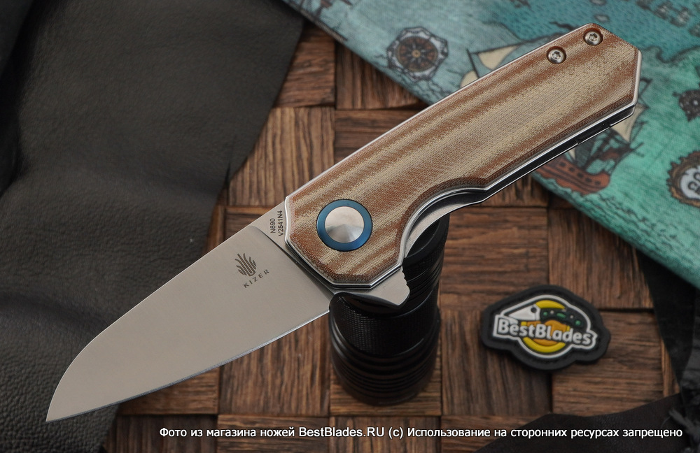 фото Складной нож kizer knives lieb сталь n690, микарта