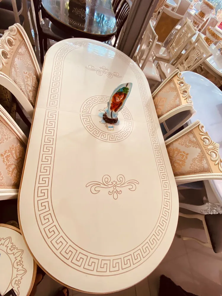 фото Силиконовая глянцевая скатерть 137x89см толщина 1,5 мм овал plenkadecorsamara