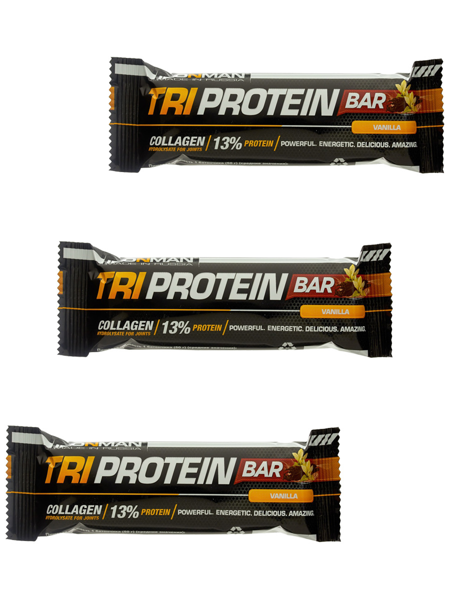 фото Протеиновый батончик ironman tri protein bar (ваниль) 3х50г