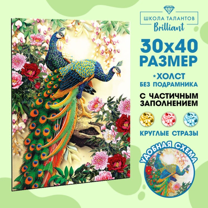 Алмазная мозаика с частичным заполнением «Павлины», 30 х 40 см, 26 цветов страз, Сверкающие картины. Птицы
Алмазная мозаика с частичным заполнением «Павлины», 30 х 40 см, 26 цветов страз, Сверкающие картины. Птицы