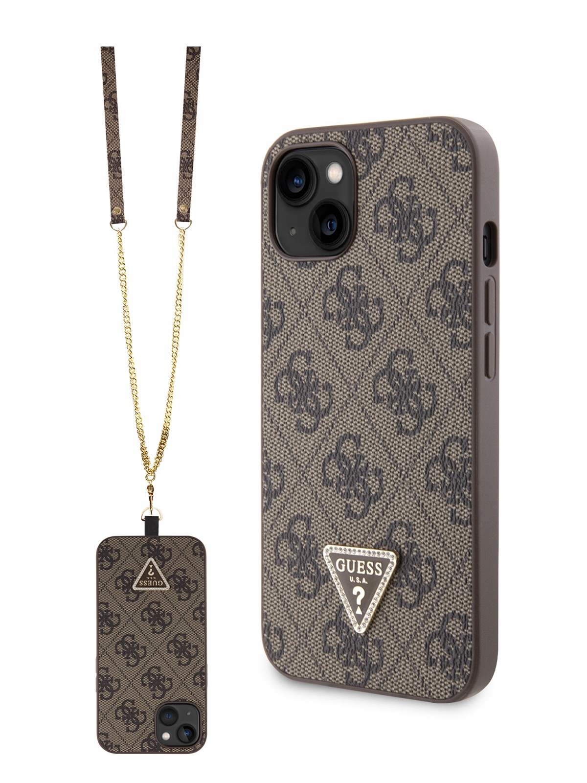 Чехол Guess для iPhone 13 из экокожи с универсальным ремешком, коричневый, Черный, PU Leather
Чехол Guess для iPhone 13 из экокожи с универсальным ремешком, коричневый, Черный, PU Leather