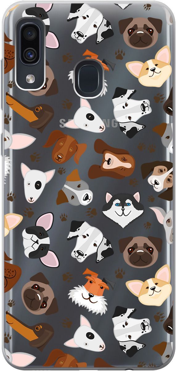 Чехол на Samsung Galaxy A20/A30 с принтом "Dogs Pattern" прозрачный, Прозрачный;коричневый, 5357
Чехол на Samsung Galaxy A20/A30 с принтом "Dogs Pattern" прозрачный, Прозрачный;коричневый, 5357