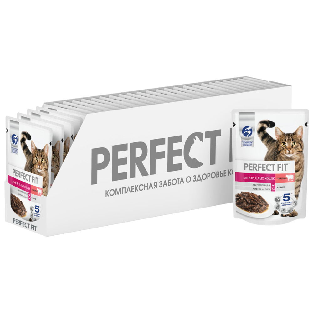 Влажный корм Perfect Fit для взрослых кошек, с говядиной в соусе, 28 шт x 75г, Adult
Влажный корм Perfect Fit для взрослых кошек, с говядиной в соусе, 28 шт x 75г, Adult