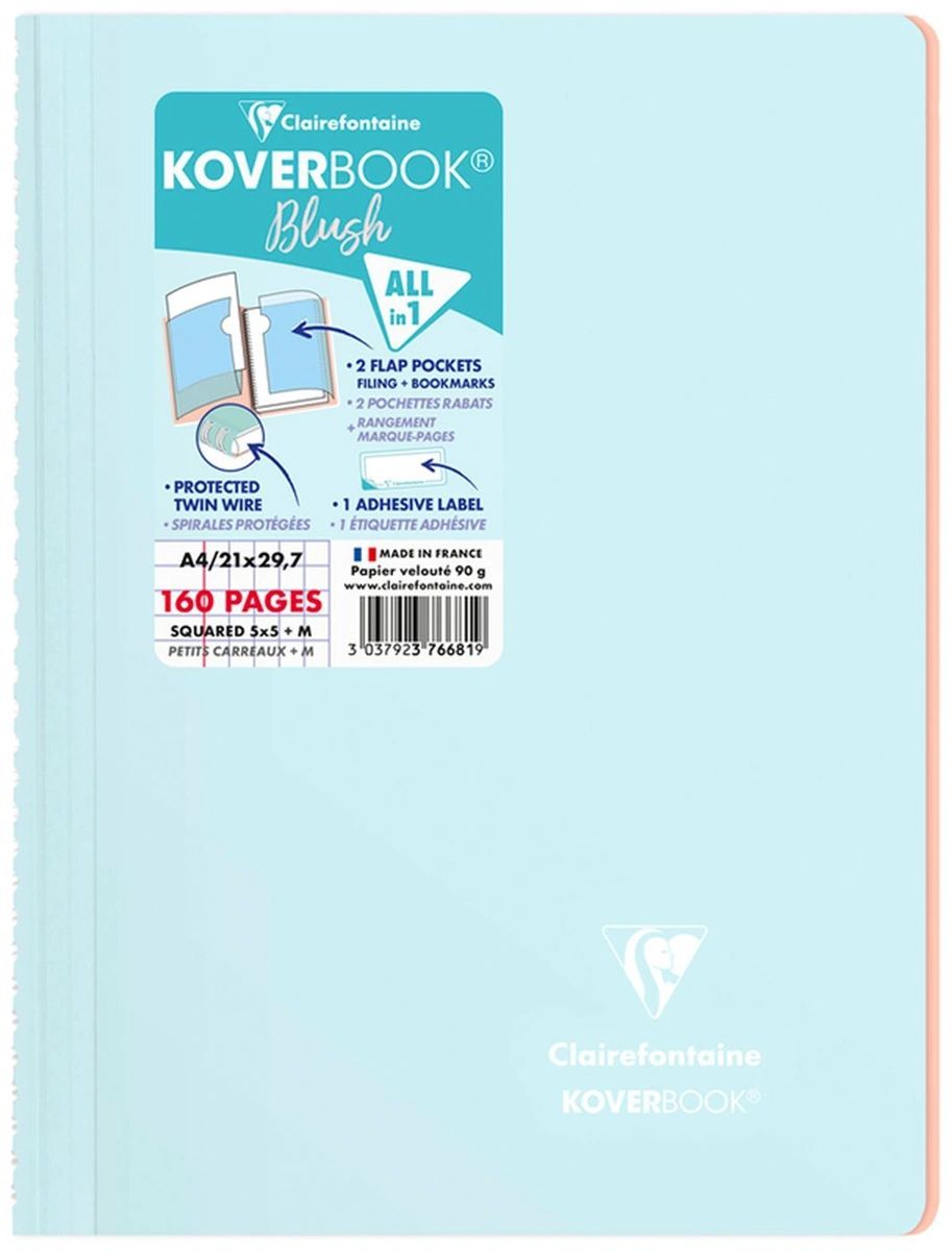Тетрадь Clairefontaine 376681C_iblue на спирали A4 клетка 80 листов 1 шт, Koverbook Blush
Тетрадь Clairefontaine 376681C_iblue на спирали A4 клетка 80 листов 1 шт, Koverbook Blush