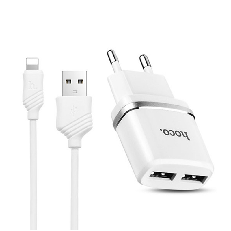 Сетевое зарядное устройство, кабель для Apple iPhone 7 Plus (lightning) (2,4A, 2USB) белый
Сетевое зарядное устройство, кабель для Apple iPhone 7 Plus (lightning) (2,4A, 2USB) белый