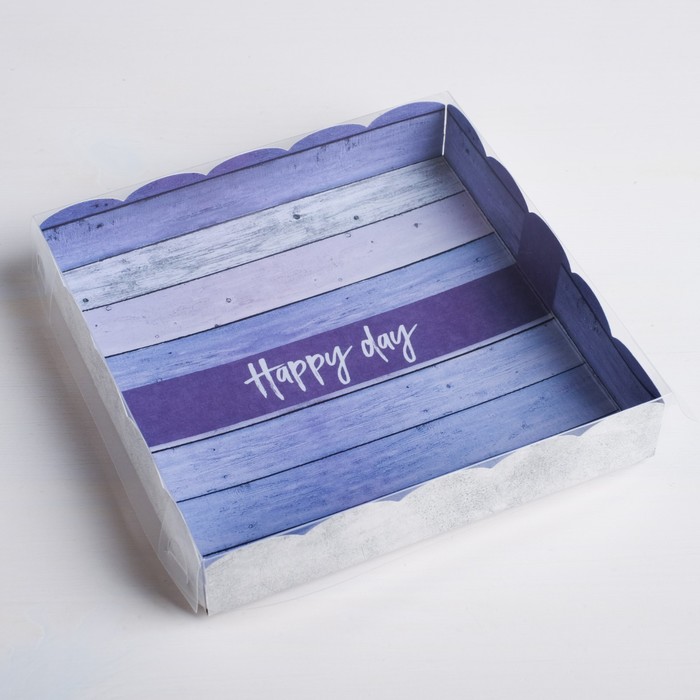 Коробка для кондитерских изделий с PVC-крышкой Happy day, 15 × 15 × 3 см, Коллекция упаковки "Послание"
Коробка для кондитерских изделий с PVC-крышкой Happy day, 15 × 15 × 3 см, Коллекция упаковки "Послание"