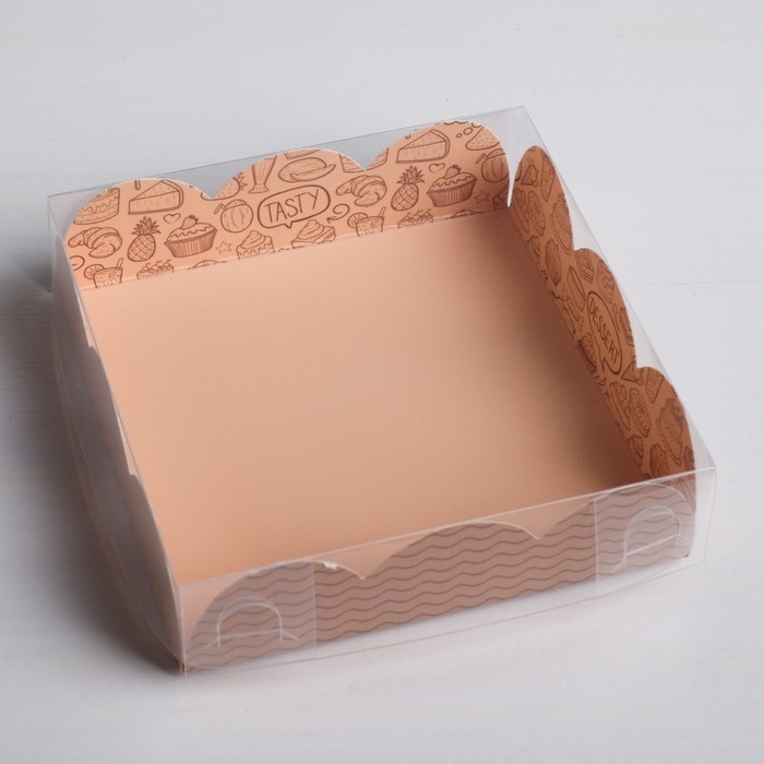 Коробка для кондитерских изделий с PVC-крышкой Desert, 10,5 × 10,5 × 3 см, Коллекция упаковки "Сладости"
Коробка для кондитерских изделий с PVC-крышкой Desert, 10,5 × 10,5 × 3 см, Коллекция упаковки "Сладости"