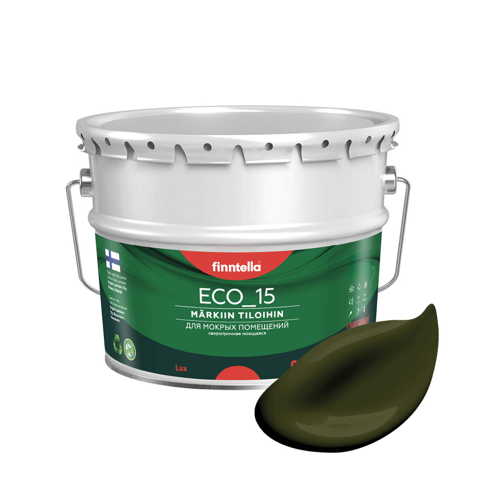 Специализированная краска для кухонь и ванных комнат FINNTELLA ECO_15 с полиуретаном, моющ, Зеленый, интерьерная ECO_15 гладкая для ванных комнат и кухни
Специализированная краска для кухонь и ванных комнат FINNTELLA ECO_15 с полиуретаном, моющ, Зеленый, интерьерная ECO_15 гладкая для ванных комнат и кухни
