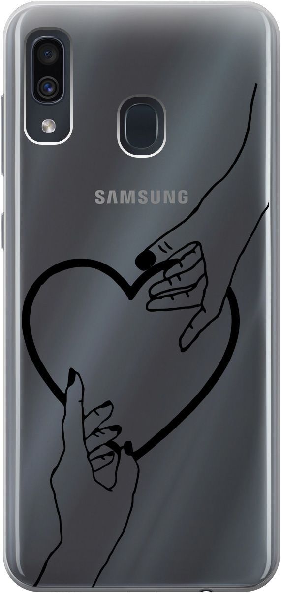 Чехол на Samsung Galaxy A20/A30 с принтом "Hands" прозрачный, Прозрачный;черный, 5357
Чехол на Samsung Galaxy A20/A30 с принтом "Hands" прозрачный, Прозрачный;черный, 5357
