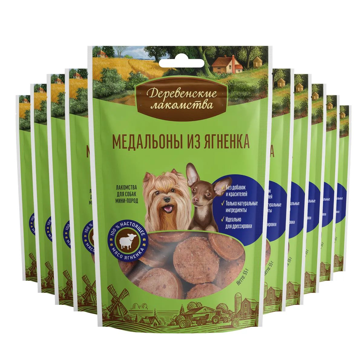 Лакомство для собак Деревенские лакомства, Медальоны из ягненка, 10шт по 55г, для собак малых пород. Медальоны из ягненка
Лакомство для собак Деревенские лакомства, Медальоны из ягненка, 10шт по 55г, для собак малых пород. Медальоны из ягненка