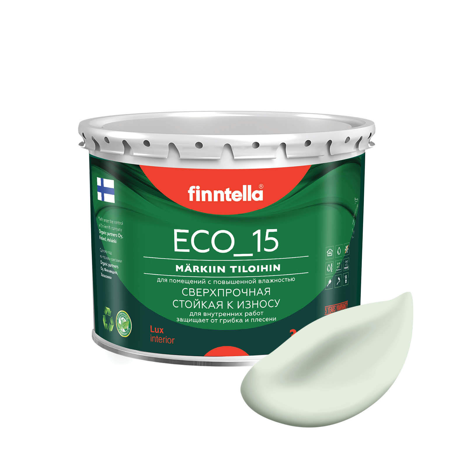 Специализированная краска для кухонь и ванных комнат FINNTELLA ECO_15 с полиуретаном, моющ, Зеленый, интерьерная ECO_15 гладкая для ванных комнат и кухни
Специализированная краска для кухонь и ванных комнат FINNTELLA ECO_15 с полиуретаном, моющ, Зеленый, интерьерная ECO_15 гладкая для ванных комнат и кухни