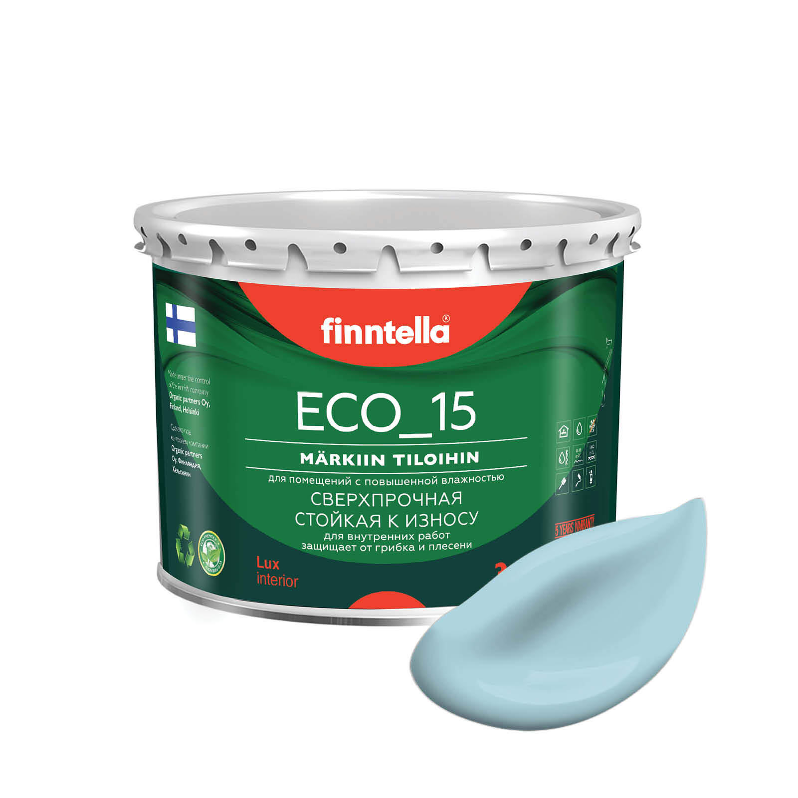 Специализированная краска для кухонь и ванных комнат FINNTELLA ECO_15 с полиуретаном, моющ, Голубой, интерьерная ECO_15 гладкая для ванных комнат и кухни
Специализированная краска для кухонь и ванных комнат FINNTELLA ECO_15 с полиуретаном, моющ, Голубой, интерьерная ECO_15 гладкая для ванных комнат и кухни