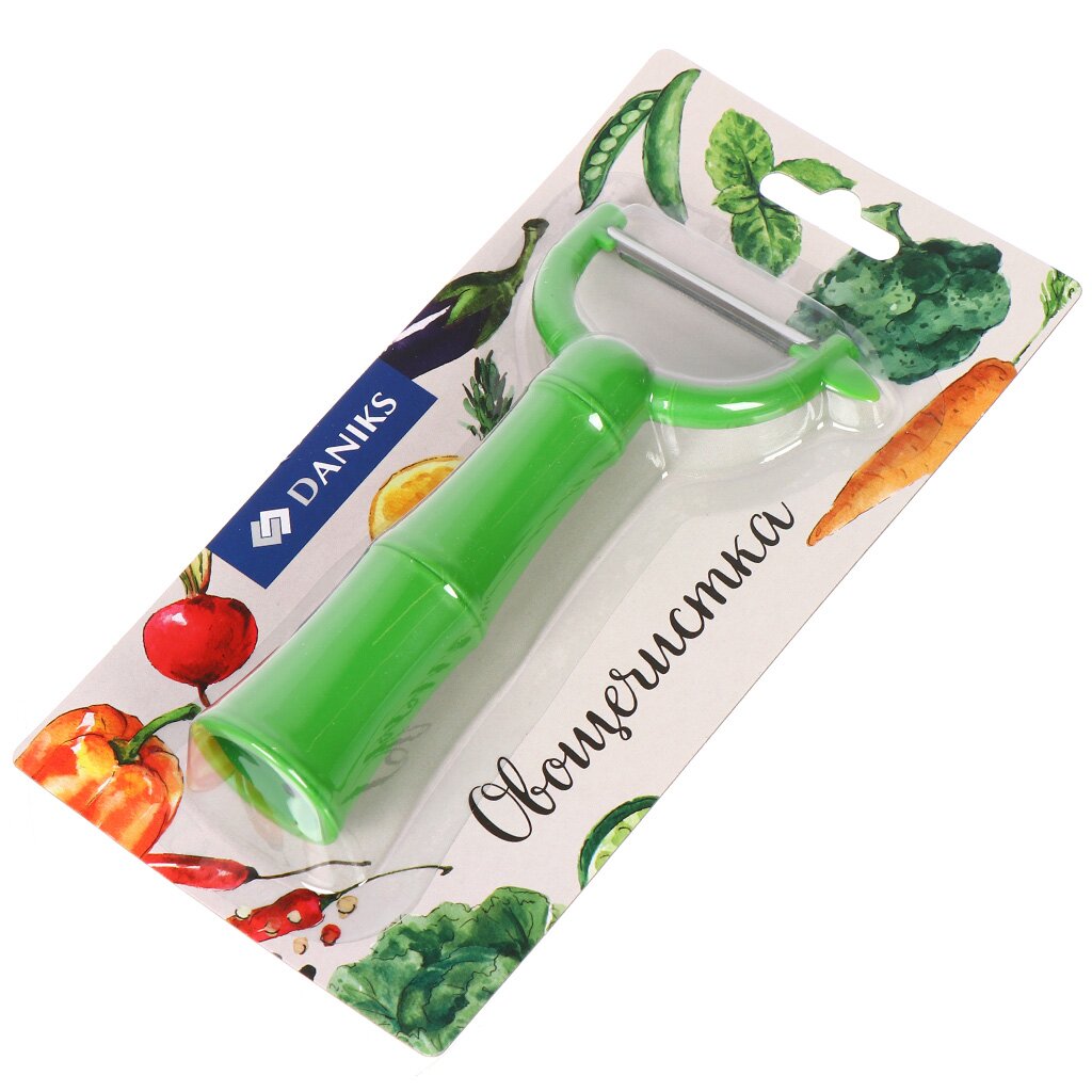 фото Овощечистка 18х3.5х3.5 см, рукоятка пластик, daniks, ja20206914-1