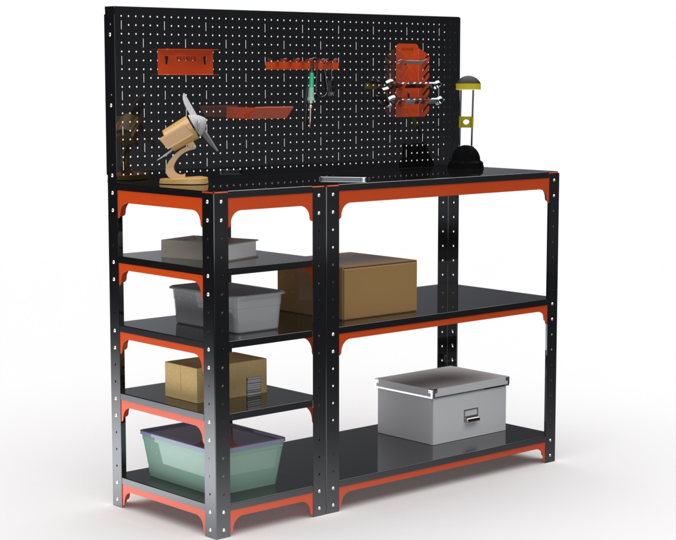 Стол-верстак Metalex серия KIT 950х1600х500 с бок. полками, перфопанелью, оранжево-черный
Стол-верстак Metalex серия KIT 950х1600х500 с бок. полками, перфопанелью, оранжево-черный