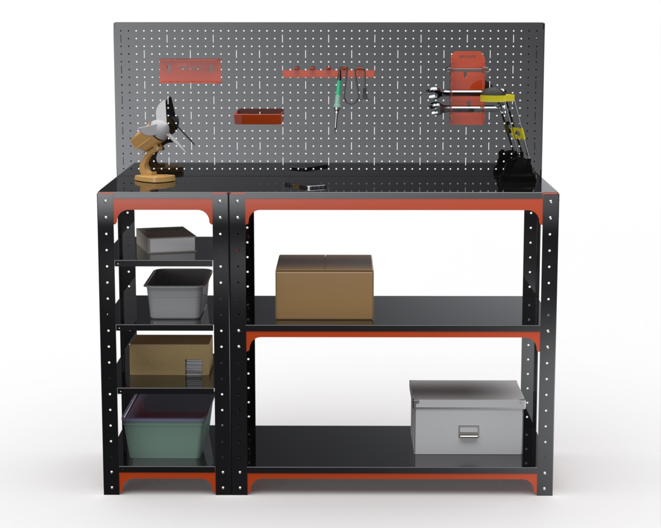 Стол-верстак Metalex серия KIT 950х1600х400 (с бок. полками, перфопанелью и комп. аксессуа
Стол-верстак Metalex серия KIT 950х1600х400 (с бок. полками, перфопанелью и комп. аксессуа