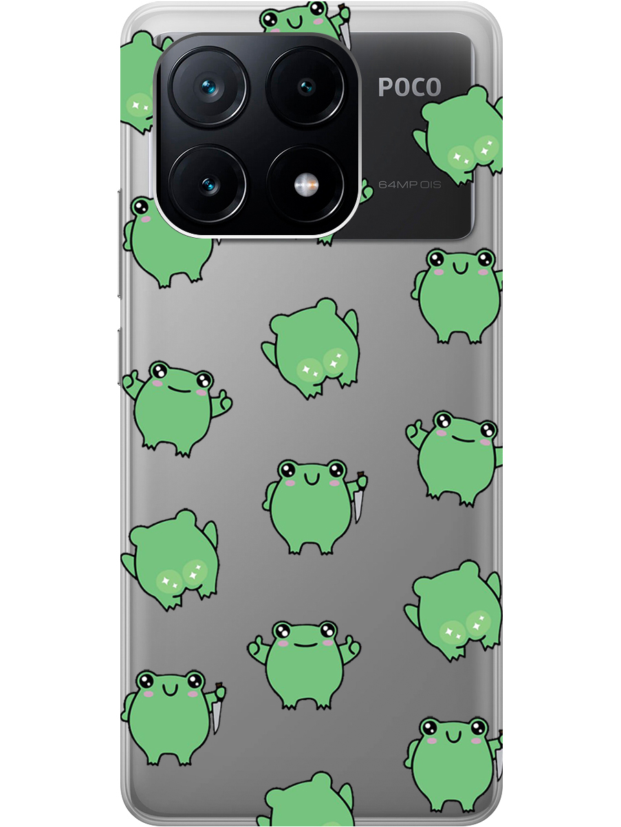 Силиконовый чехол на Xiaomi Poco X6 Pro 5G с рисунком "Лягушка с ножиком" прозрачный, Прозрачный;зеленый, 20012122
Силиконовый чехол на Xiaomi Poco X6 Pro 5G с рисунком "Лягушка с ножиком" прозрачный, Прозрачный;зеленый, 20012122
