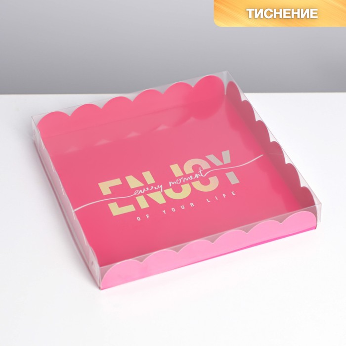 Коробка для кондитерских изделий голография с PVC крышкой «Enjoy», 21 × 21 × 3 см, Коллекция упаковки "Послание"
Коробка для кондитерских изделий голография с PVC крышкой «Enjoy», 21 × 21 × 3 см, Коллекция упаковки "Послание"