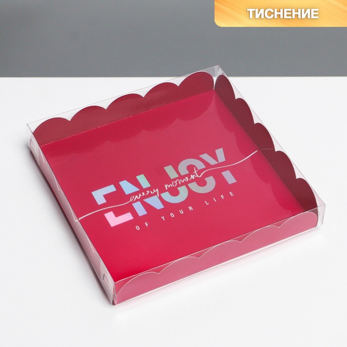 Коробка для кондитерских изделий голография с PVC крышкой «Enjoy», 18 × 18 × 3 см, Коллекция упаковки "Послание"
Коробка для кондитерских изделий голография с PVC крышкой «Enjoy», 18 × 18 × 3 см, Коллекция упаковки "Послание"