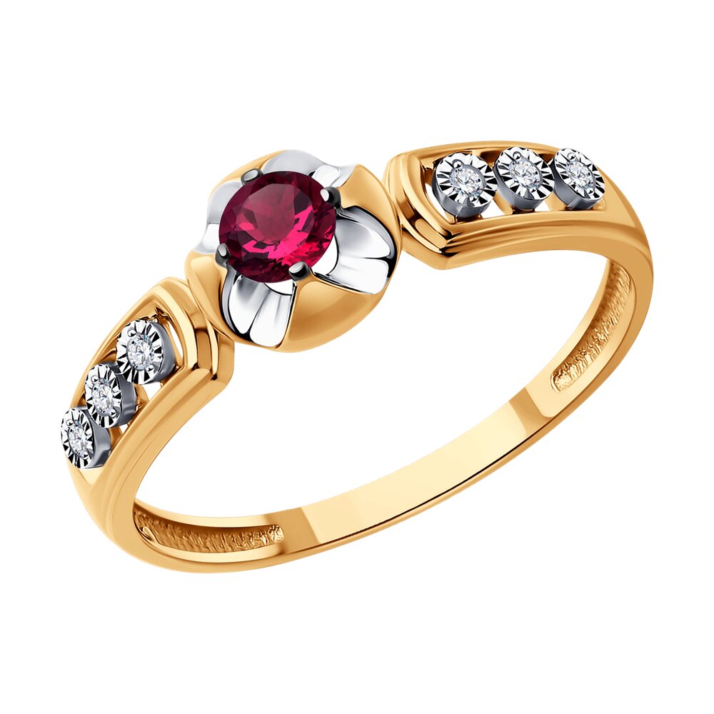 Кольцо из комбинированного золота с бриллиантом и рубином р. 17,5 Diamant 51-210-01995-2, 51-210-01995-2
Кольцо из комбинированного золота с бриллиантом и рубином р. 17,5 Diamant 51-210-01995-2, 51-210-01995-2