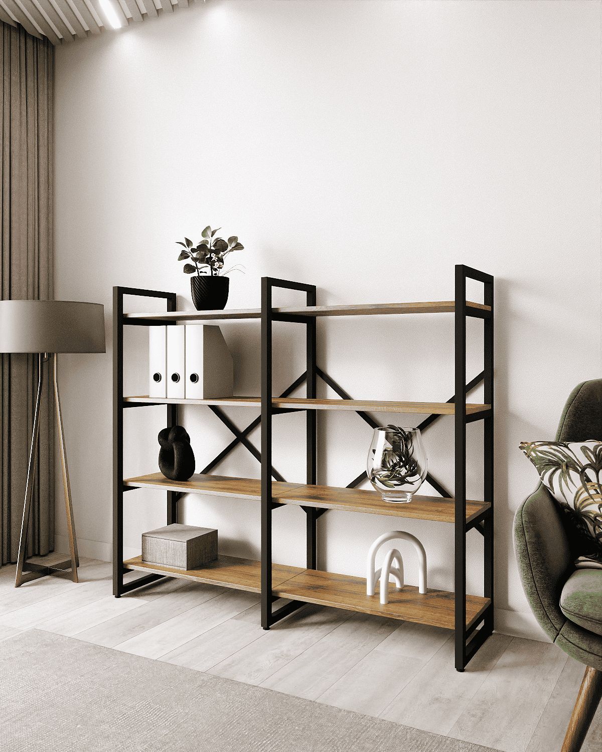 Стеллаж A1 HOME Bruno Double 4 полки 117х134х34 Дуб Веллингтон, Коричневый, BRUNO_X2-4
Стеллаж A1 HOME Bruno Double 4 полки 117х134х34 Дуб Веллингтон, Коричневый, BRUNO_X2-4