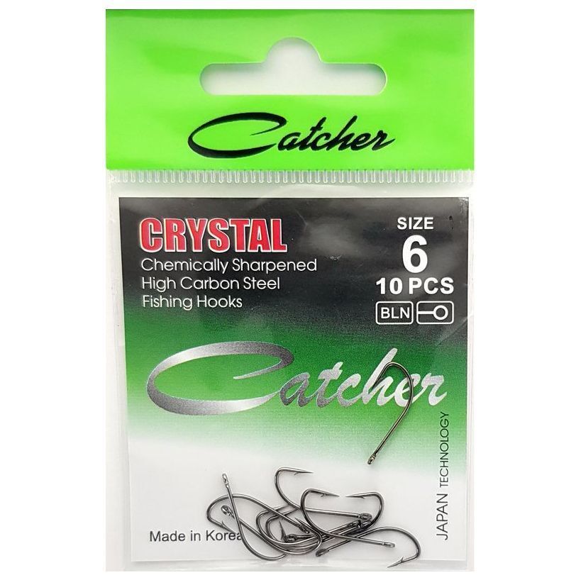 Одинарные крючки Catcher кристалл №6 BN, с колечком, прямое острие, с бородкой, Черный, CRYSTAL
Одинарные крючки Catcher кристалл №6 BN, с колечком, прямое острие, с бородкой, Черный, CRYSTAL