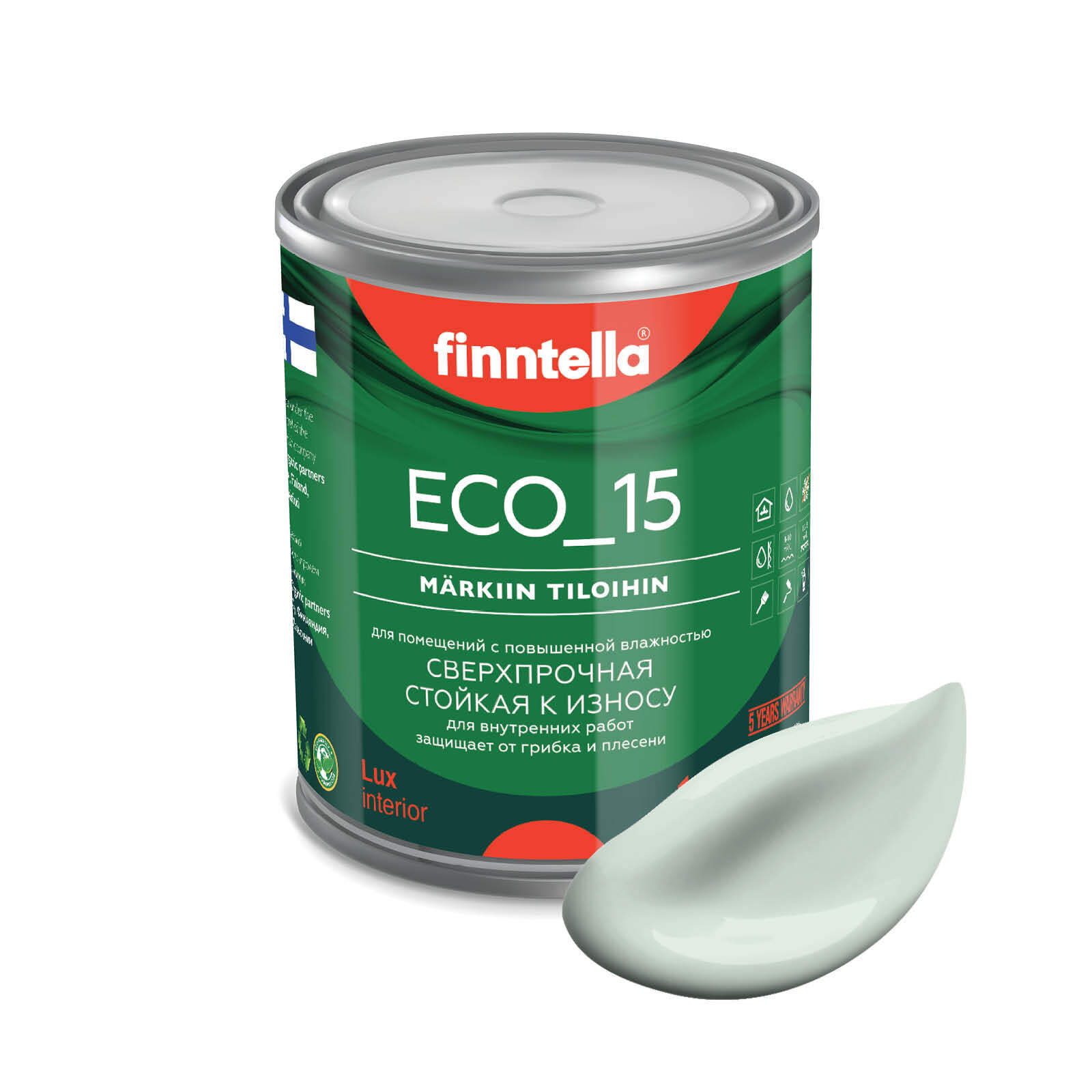 Специализированная краска для кухонь и ванных комнат FINNTELLA ECO_15 с полиуретаном, моющ, Голубой;зеленый;белый, интерьерная ECO_15 гладкая для ванных комнат и кухни
Специализированная краска для кухонь и ванных комнат FINNTELLA ECO_15 с полиуретаном, моющ, Голубой;зеленый;белый, интерьерная ECO_15 гладкая для ванных комнат и кухни